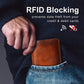 LEDEREN PORTEMONNEE VOOR HEREN MET RFID-BESCHERMING