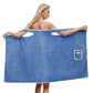 Effen koraalfleece badjas voor dames