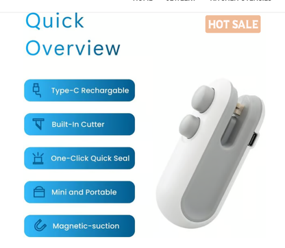 Mini Sealer Small Household Hand Pressure Sealer Portable Snack Plastic Bag Heat Sealing Machine