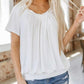 ✨2026 Nieuwe Hot Sale--50% Korting☀️Casual damestop met geplooide V-hals en korte mouwen