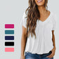 ✨2026 Nieuwe Hot Sale--50% Korting☀️Casual damestop met geplooide V-hals en korte mouwen