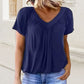 ✨2026 Nieuwe Hot Sale--50% Korting☀️Casual damestop met geplooide V-hals en korte mouwen