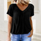 ✨2026 Nieuwe Hot Sale--50% Korting☀️Casual damestop met geplooide V-hals en korte mouwen