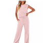 Set van 2 casual mouwloze top en broek met trekkoord voor dames