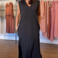Women's V-Neck Sleeveless Split Maxi Dress