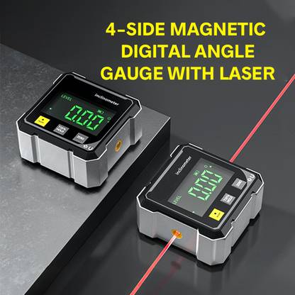 ⏰🛠️4-side magnetische digitale hoekmeter met laser