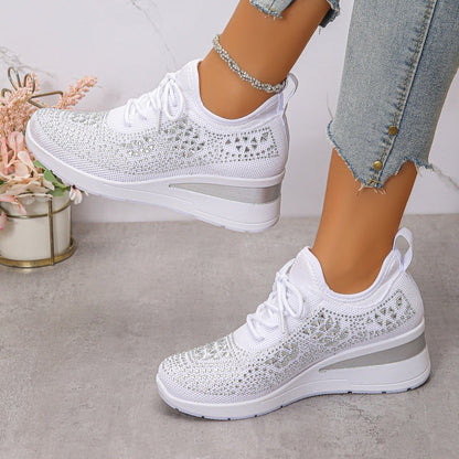 🎁2026 Nieuw binnen 50% KORTING💥👟 ✨Ademende Mesh Sneakers Met Strass: Fijn Voor De Zomer, Mooi Voor Elke Outfit!