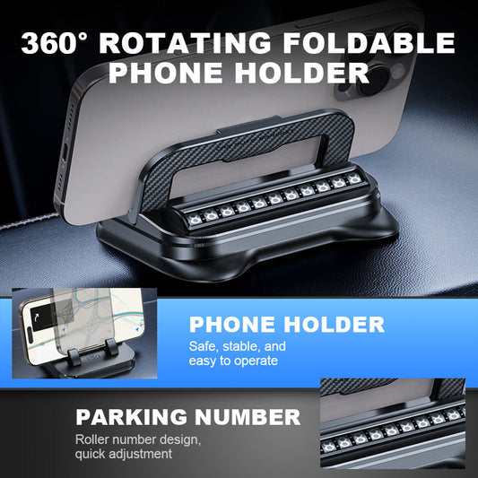 ✨ 360° draaibare, opvouwbare mobiele telefoonhouder – universeel ontwerp, antislip onderkant, geschikt voor op het bureau, in de auto en op reis 🚗💻