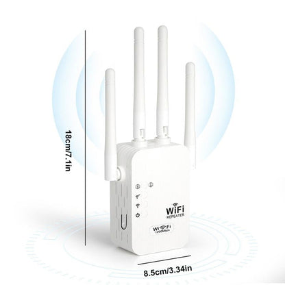 🎁Laatste dag aanbieding 49% 🔥WiFi-versterker 2026, 1200 Mbps dual-band (5 GHz/2,4 GHz) signaalversterker, dekt 930 m² en 50 apparaten, repeater met ethernetpoort voor thuis, cadeaus