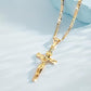 🔥 50% KORTING! ⏰ Goudkleurige Kruisbeeld Hanger Ketting – Gedetailleerd INRI Ontwerp, Verstelbare Figaro Ketting & Dagelijkse Geloof Sieraden ✝️✨
