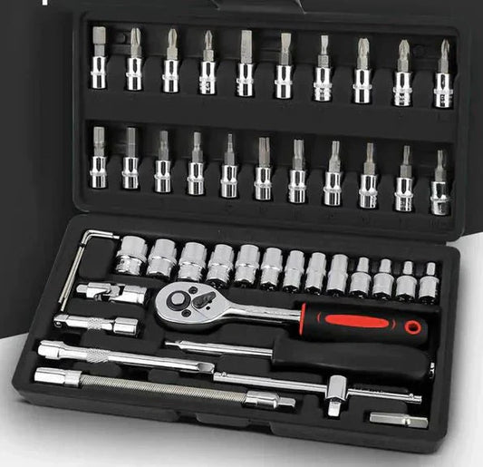 🎉Nieuwjaars Cadeau 50% KORTING!🔧 PowerTool Max 46™ – 46-Delige Steeksleutel Set: Jouw Draagbare Werkplaats in Één Koffer!