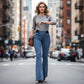 🎁2026 Nieuw binnen 💥👖Dames high-waist stretch flared denim jeans🚀