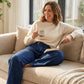 Dames jeans met hoge taille en wijde pijpen