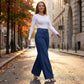 Dames jeans met hoge taille en wijde pijpen