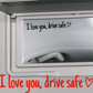 “I Love You Drive Safe” sticker voor achteruitkijkspiegel