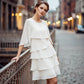 🌸Lente-uitverkoop: 60% KORTING🎁👗Elegante damesjurk met gelaagde ruches aan de mouwen – Een moeiteloze stijl voor elke gelegenheid💃