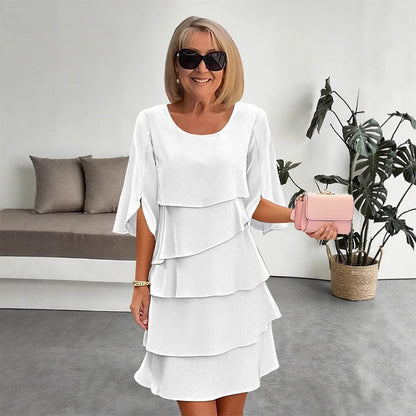🌸Lente-uitverkoop: 60% KORTING🎁👗Elegante damesjurk met gelaagde ruches aan de mouwen – Een moeiteloze stijl voor elke gelegenheid💃