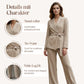 Elegant kostuum voor dames met strikceintuur en wijde broek