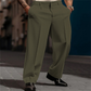 Heren casual geplooide wijde broek