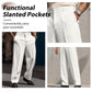 Heren casual geplooide wijde broek