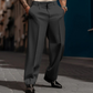 Heren casual geplooide wijde broek