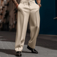 Heren casual geplooide wijde broek