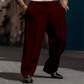 Heren casual geplooide wijde broek
