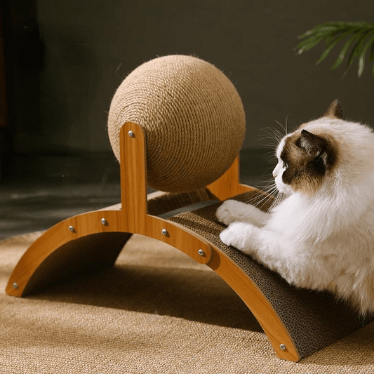 🐱 NU 54% KORTING! 💖 Natuurlijke sisal krabpaal voor katten met kartonnen pad – Bevredigt de krabbehoefte, duurzaam sisal en beschermt meubels 🧶