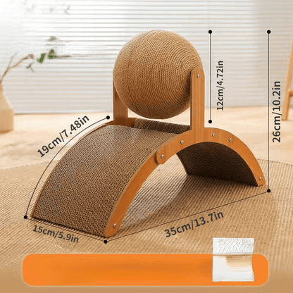 🐱 NU 54% KORTING! 💖 Natuurlijke sisal krabpaal voor katten met kartonnen pad – Bevredigt de krabbehoefte, duurzaam sisal en beschermt meubels 🧶