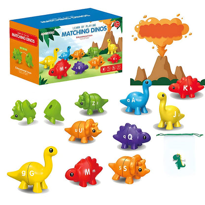 Dinosaurus alfabet-memoryspel voor kinderen