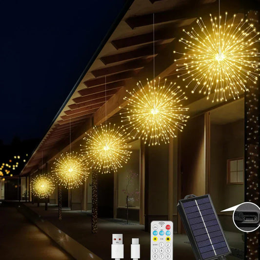 ✨ Zonne-energie Vuurwerk Lichtslinger – Magische Tuinverlichting voor Terras, Feesten & Avonden | Nu 50% Korting