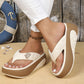 Zachte platform slippers met kleurblokken voor dames