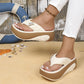 Zachte platform slippers met kleurblokken voor dames