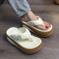 Zachte platform slippers met kleurblokken voor dames