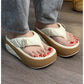 Zachte platform slippers met kleurblokken voor dames