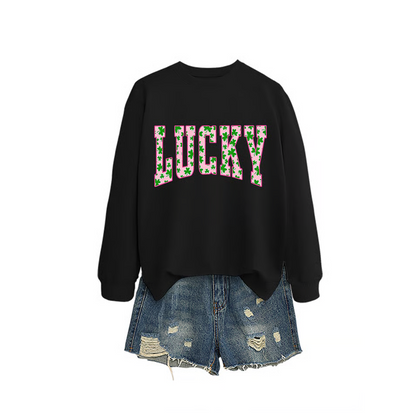 Dames Lucky Shamrock Sweatshirt met print
