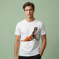 Speelse top met dierenprint en korte mouwen