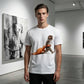 Speelse top met dierenprint en korte mouwen