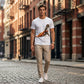 Speelse top met dierenprint en korte mouwen