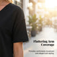 Dames-top met halflange mouwen, V-hals en patchworkzoom