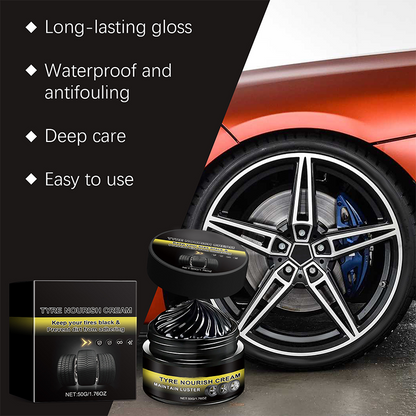 ✨ Bandenwas – herstelt de zwarte glans, beschermt tegen UV-straling en stoot vuil af. Makkelijk en snel! 🚗